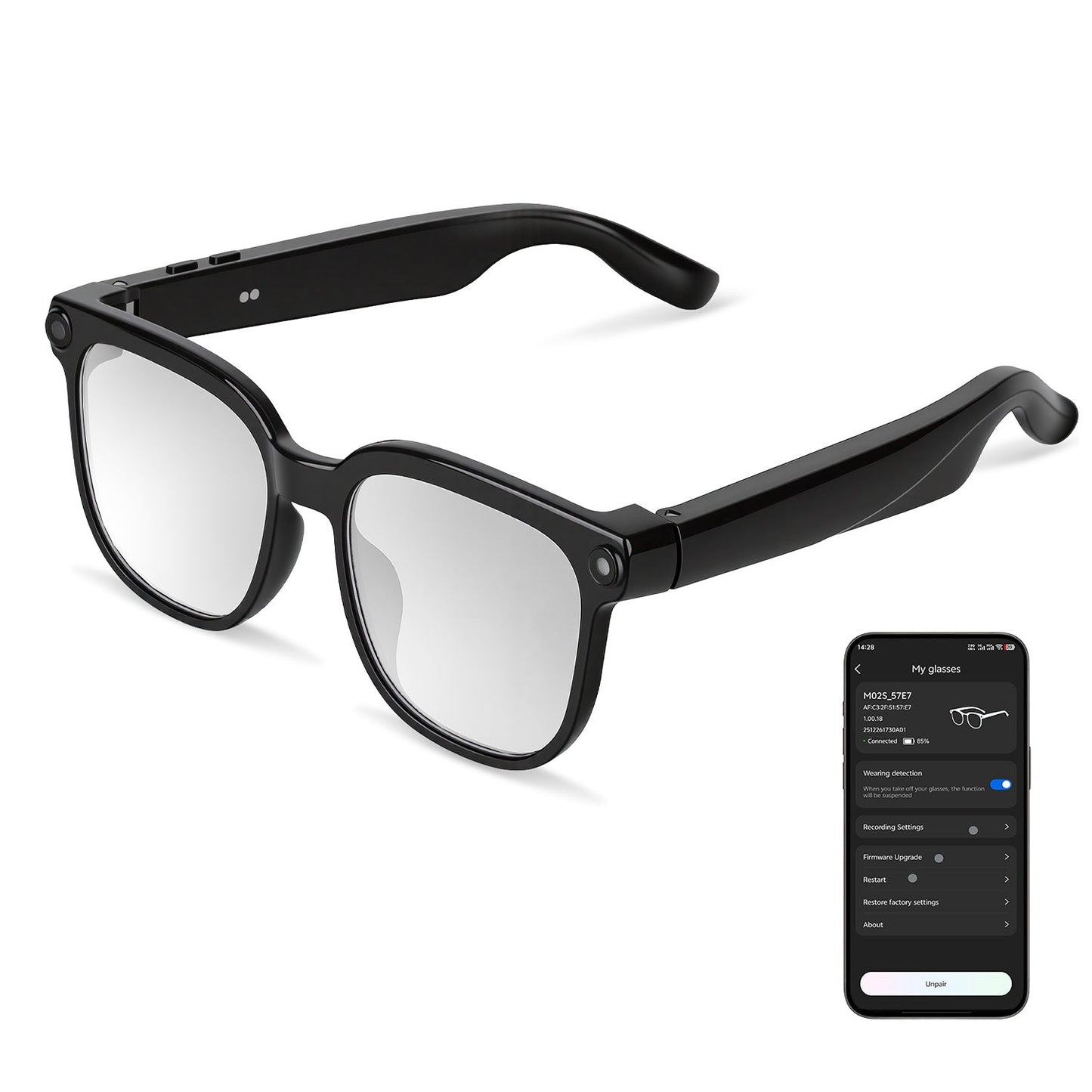AI Smart Glasses Video Recording Sunglasses with Camera and Audio
