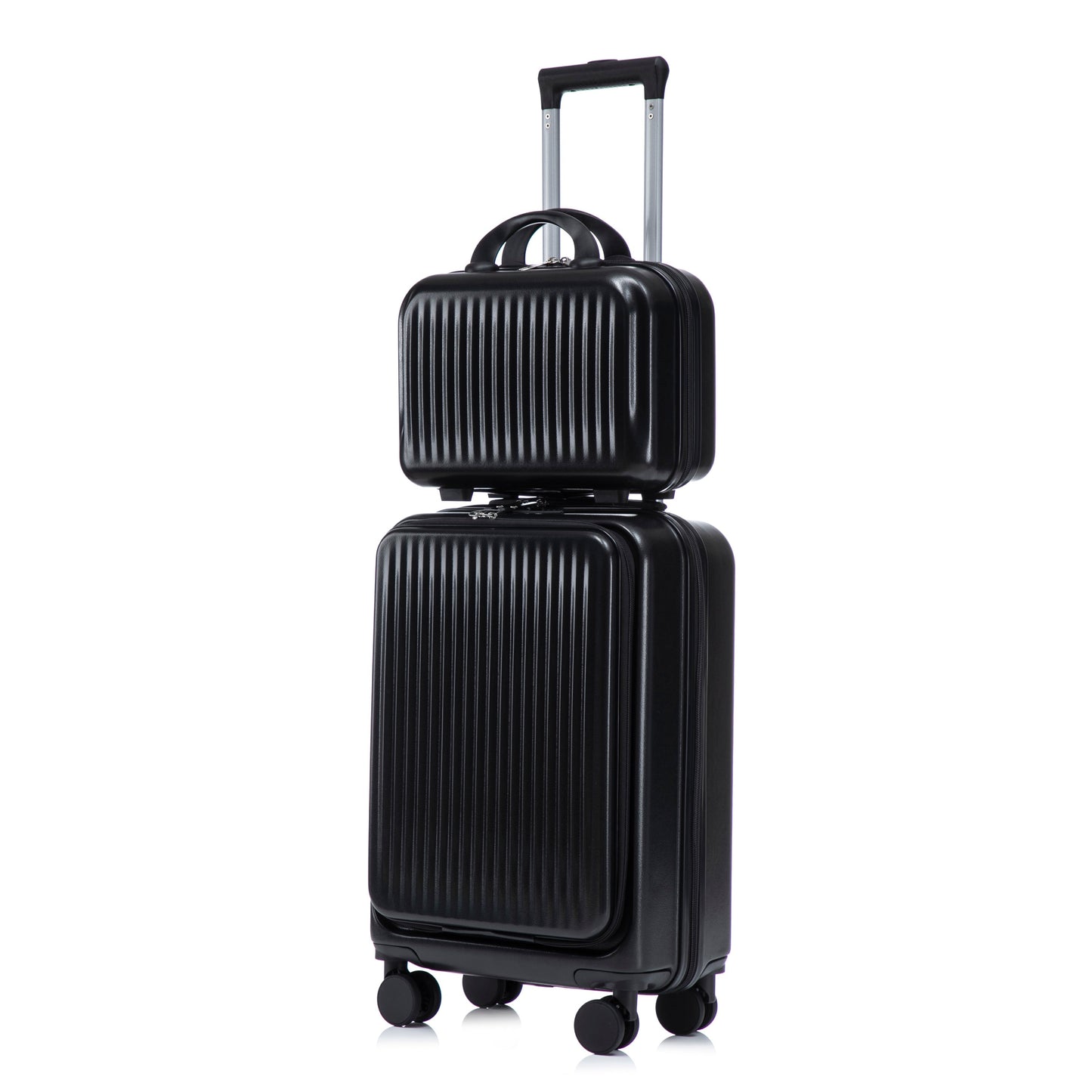 14" & 20"ABS Spinner Wheel Luggage Set with Cosmetic Case