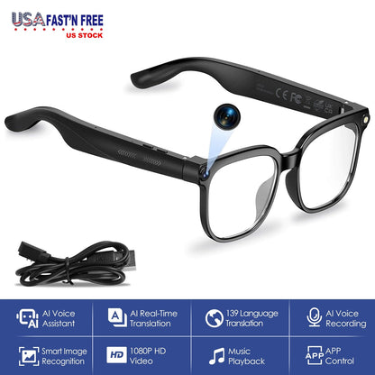 AI Smart Glasses Video Recording Sunglasses with Camera and Audio