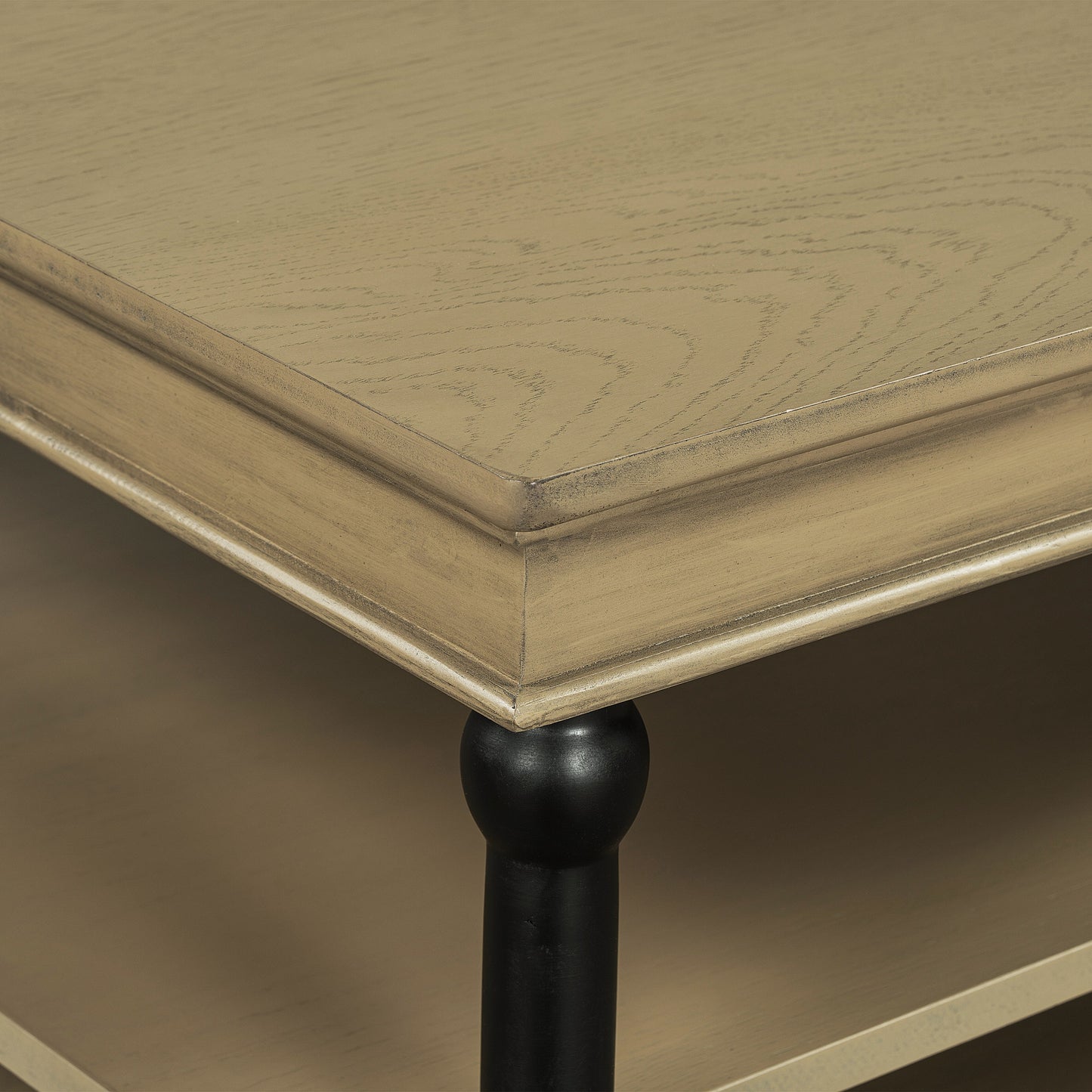 55.1" Wood Coffee Table with Black Legs and Open Storage Shelves