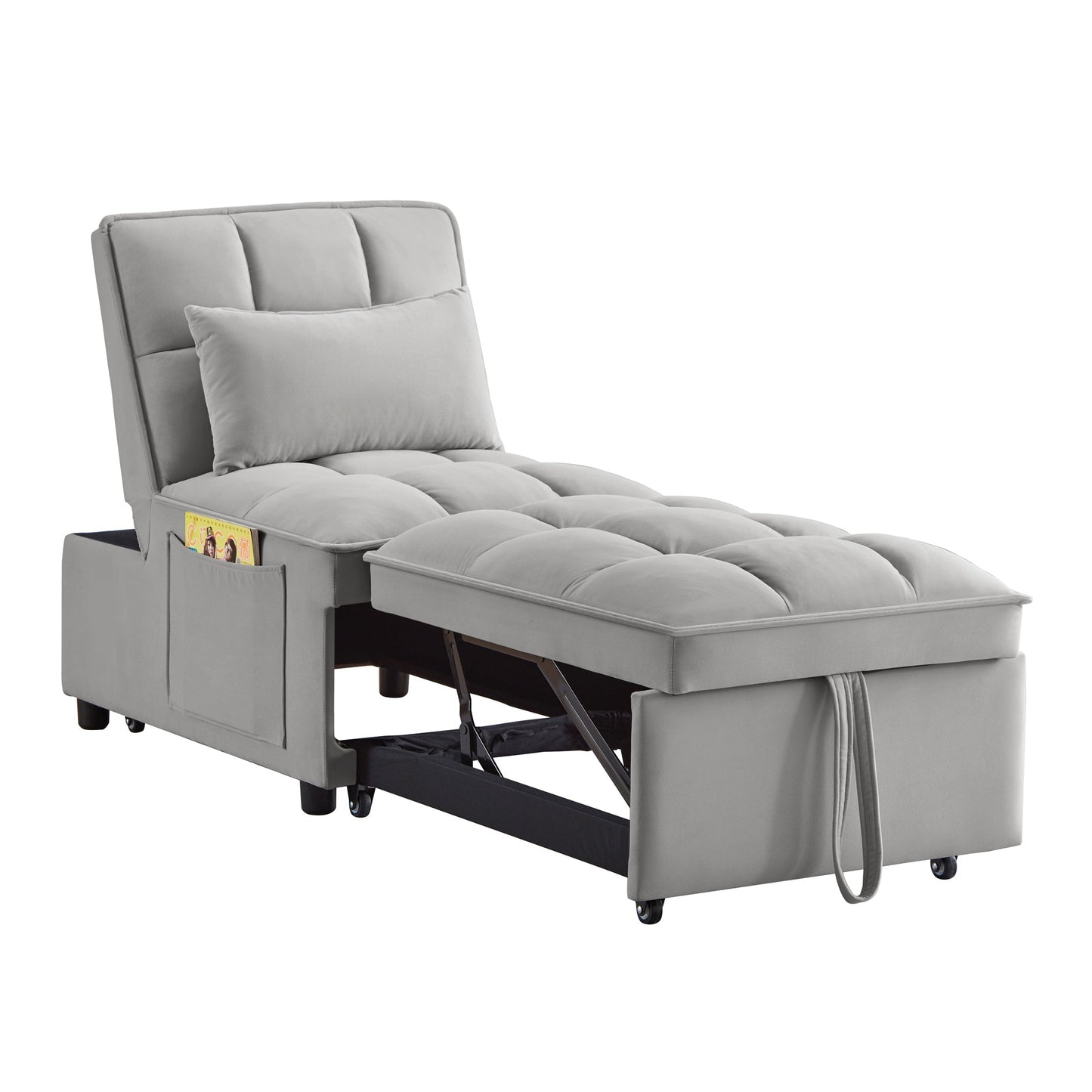 4 in 1 Multi-Function Single Sofa Bed with Storage Pockets