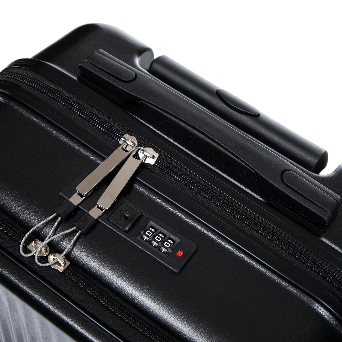 14" & 20"ABS Spinner Wheel Luggage Set with Cosmetic Case